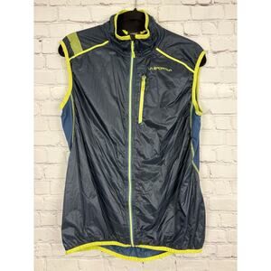 La Sportiva Windbreaker Hustle Vest Gray Yellow Trim Medium Men’s